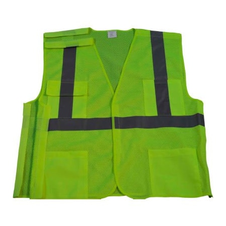 Petra Roc Inc Petra Roc 5-Point Breakaway Safety Vest, ANSI Class 2, Polyester Mesh, Lime, S/M LVM2-5PB-S/M